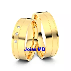 4027 - Alianças de Casamento Niquelândia 6mm - Joias MB Loja Oficial