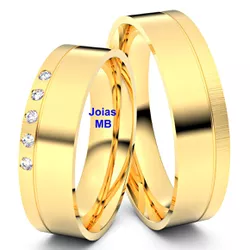 5927 - Alianças de Casamento Nuremberga 6mm - Joias MB Loja Oficial