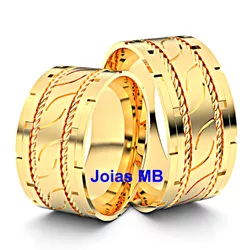 6062 - Alianças de Casamento Petrolina 9mm - Joias MB Loja Oficial