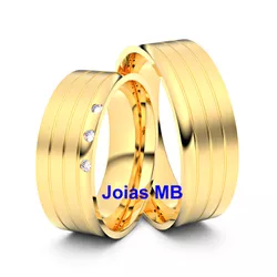 4675 - Alianças de Casamento Rio Claro 7mm - Joias MB Loja Oficial