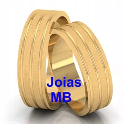 55070 - Alianças de Casamento Vespasiano 8mm - Joias MB Loja Oficial