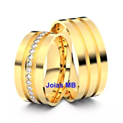 6056 - Alianças de Casamento Vitória de Santo Antão 8mm - Joias MB Loja Oficial