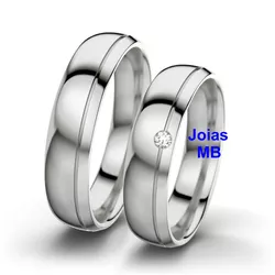 1083 - Alianças de Compromisso Santa Luzia 7,5mm - Joias MB Loja Oficial