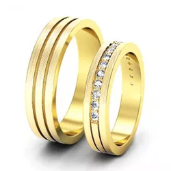 4473 - Alianças de Diamantes Goiânia 5mm - Joias MB Loja Oficial