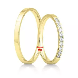650 - Alianças de Diamantes RJ 2mm - Joias MB Loja Oficial