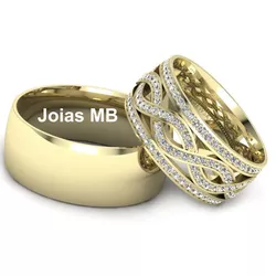 4558 - Alianças de Noivado Cáceres 8mm - Joias MB Loja Oficial