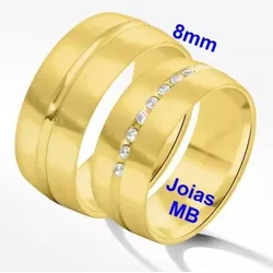 5446 - Alianças de Noivado Lauro de Freitas 8mm - Joias MB Loja Oficial