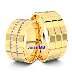 5079 - Alianças de Noivado Sorriso 10mm - Joias MB Loja Oficial