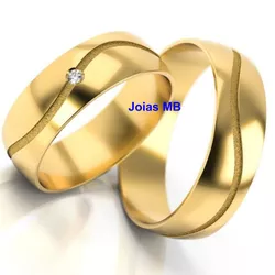 5450 - Alianças de Noivado Jandira 6mm - Joias MB Loja Oficial