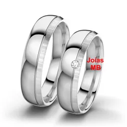  4437 - Alianças de Noivado Londres 6,4mm - Joias MB Loja Oficial