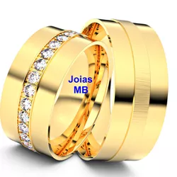 4761 - Alianças de Noivado São João de Meriti 8mm - Joias MB Loja Oficial