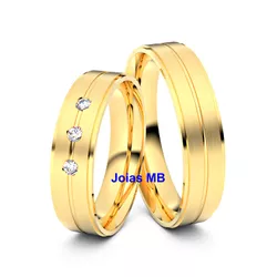 7051 - Alianças de Ouro 18k Florianópolis 6mm - Joias MB Loja Oficial