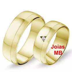 6047 - Alianças de Ouro 18k Boa Vista 7mm - Joias MB Loja Oficial