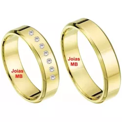 4533 - Alianças de Ouro 18k Macapá 6mm - Joias MB Loja Oficial