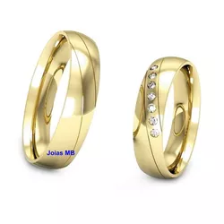 5749 - Alianças de Ouro 18k Samambaia 6mm - Joias MB Loja Oficial