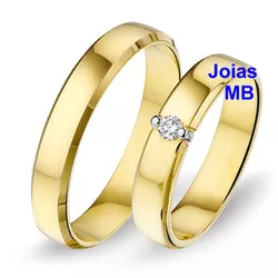 4789 - Alianças de Ouro 18k Fortaleza 5mm - Joias MB Loja Oficial