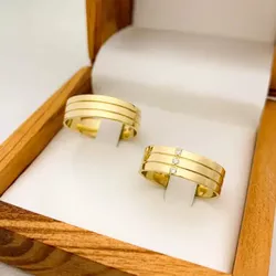 5901 - Alianças de Ouro 18k Gyn 5mm - Joias MB Loja Oficial