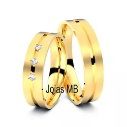 7060 - Alianças de Ouro 18k Palmas 5mm - Joias MB Loja Oficial