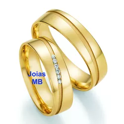4130 - Alianças de Ouro 18k SP 6mm - Joias MB Loja Oficial