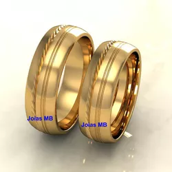4968 - Alianças de Ouro 18k Uberlândia 7mm - Joias MB Loja Oficial