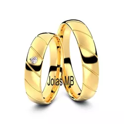 4103 - Alianças de Ouro Anatômica BH 4,5mm - Joias MB Loja Oficial