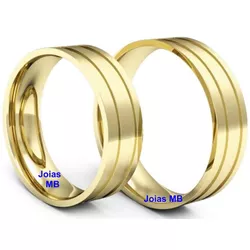 4117 - Alianças de Ouro Anatômica Fortaleza 6,5mm - Joias MB Loja Oficial