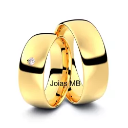 4111 - Alianças de Ouro Anatômica Palmas 7mm - Joias MB Loja Oficial