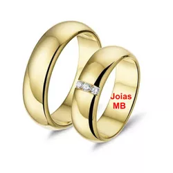 55030 - Alianças de Ouro 18k Betim 6mm - Joias MB Loja Oficial