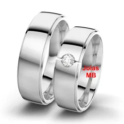 577 - Alianças de Ouro Branco Bélgica 6,5mm - Joias MB Loja Oficial