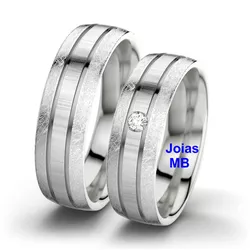3825 - Alianças de Ouro Branco Belo Horizonte 6mm - Joias MB Loja Oficial