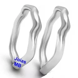 4537 - Alianças de Ouro Branco Contagem 3mm - Joias MB Loja Oficial