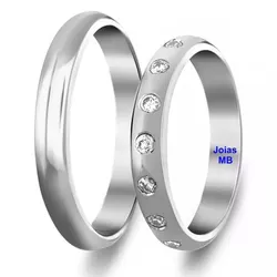 3837 - Alianças de Ouro Branco Boa Vista 3mm - Joias MB Loja Oficial