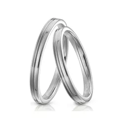 3835 - Alianças de Ouro Branco Guarulhos 3,5mm - Joias MB Loja Oficial