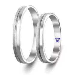3785 - Alianças de Ouro Branco Rio Branco 3mm - Joias MB Loja Oficial