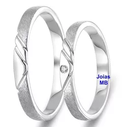3809 - Alianças de Ouro Branco São Luís 3mm - Joias MB Loja Oficial