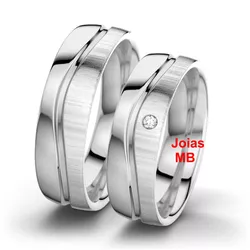 5870 - Alianças de Ouro Branco EUA 7mm - Joias MB Loja Oficial