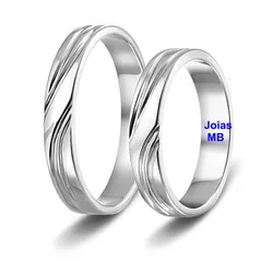  3828 - Alianças de Ouro Branco João Pessoa 4mm - Joias MB Loja Oficial