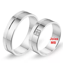  3793 - Alianças de Ouro Branco Rio de Janeiro 5mm - Joias MB Loja Oficial