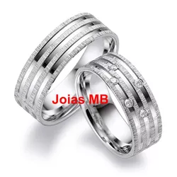 3790 - Alianças de Ouro Branco Salvador 8mm - Joias MB Loja Oficial