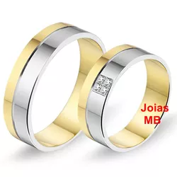 4521 - Alianças de Ouro Canoas 6mm - Joias MB Loja Oficial