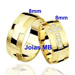 5294 - Alianças de Ouro Cidade Ocidental 8mm - Joias MB Loja Oficial