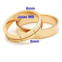 4557 - Alianças de Ouro Divinópolis 6mm - Joias MB Loja Oficial