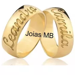 7643 - Alianças de Ouro Gravação Laser Goiânia 7mm - Joias MB Loja Oficial
