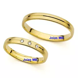 5424 - Alianças de Ouro Imperatriz 3mm - Joias MB Loja Oficial