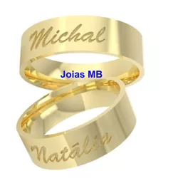 3773 - Alianças de Ouro Jacareí 6mm - Joias MB Loja Oficial