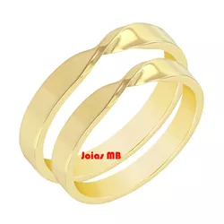 5986 - Alianças de Ouro Linhares 3mm - Joias MB Loja Oficial