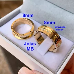 55190 - Alianças de Ouro Luziânia 8mm - Joias MB Loja Oficial