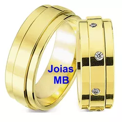 4589 - Alianças de Ouro Maringá 8mm - Joias MB Loja Oficial