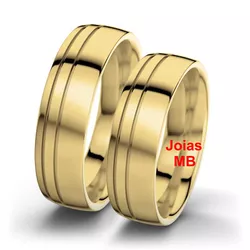 4564 - Alianças de Ouro Mineiros 5,5mm - Joias MB Loja Oficial
