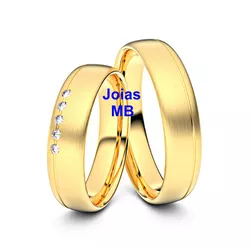 3085 - Alianças de Ouro Palmas 6mm - Joias MB Loja Oficial